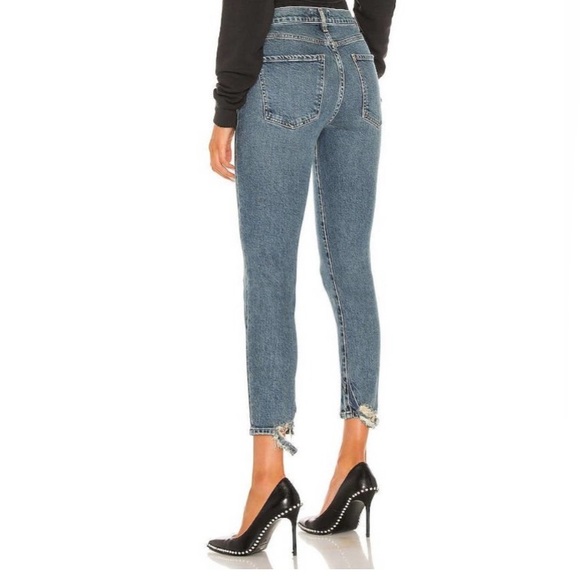 Agolde Toni Mid Rise Straight Distressed Jeans - Picture 3 of 9